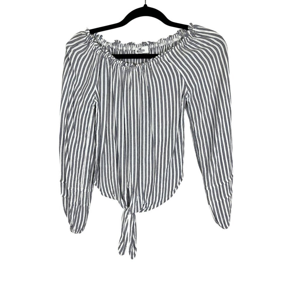 Hollister Striped Boho Top XS Blue Retro Preppy Y2K Western Hippie Indie Folk